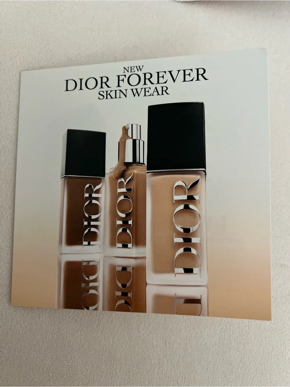 5 Piece Makeup Sample Cards (Dior, Ilia, Tarte, Bare Minerals, Rare Beauty)